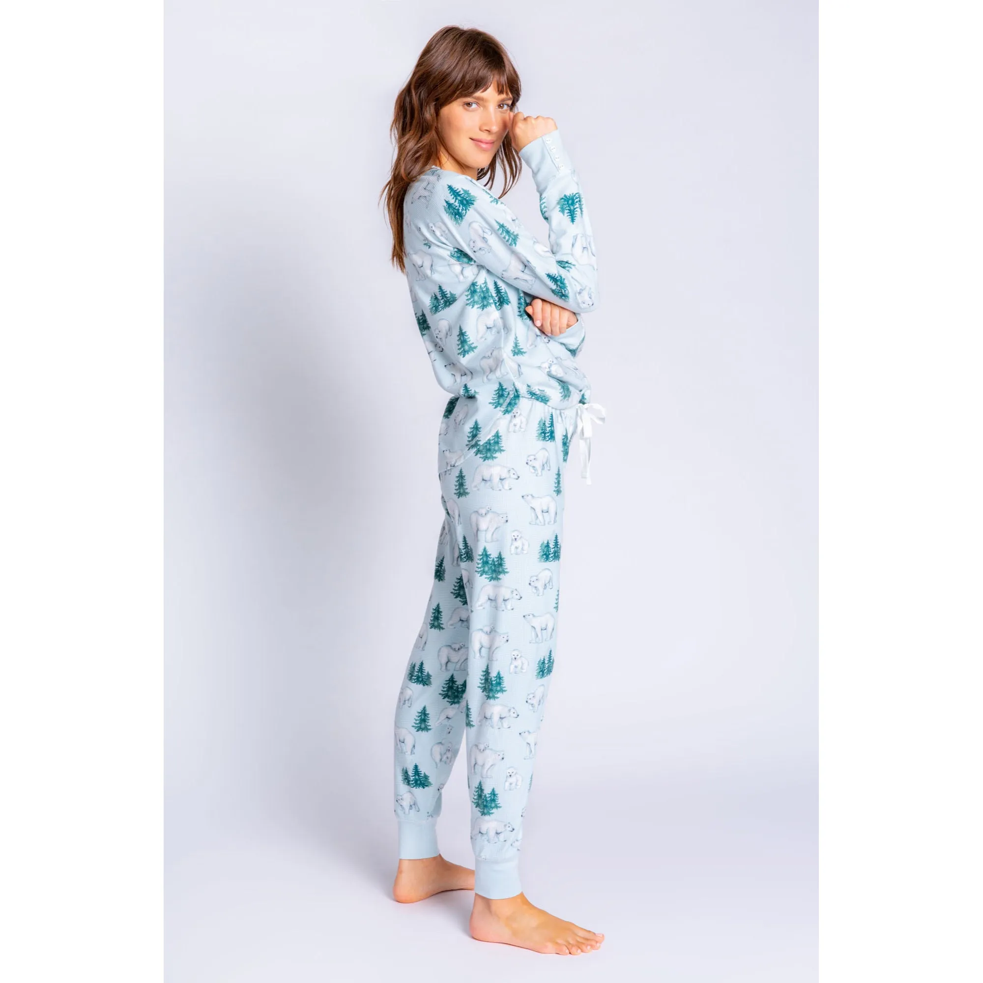 PJ Salvage Women's Just Chill Polar Bear Top - ICE BLUE