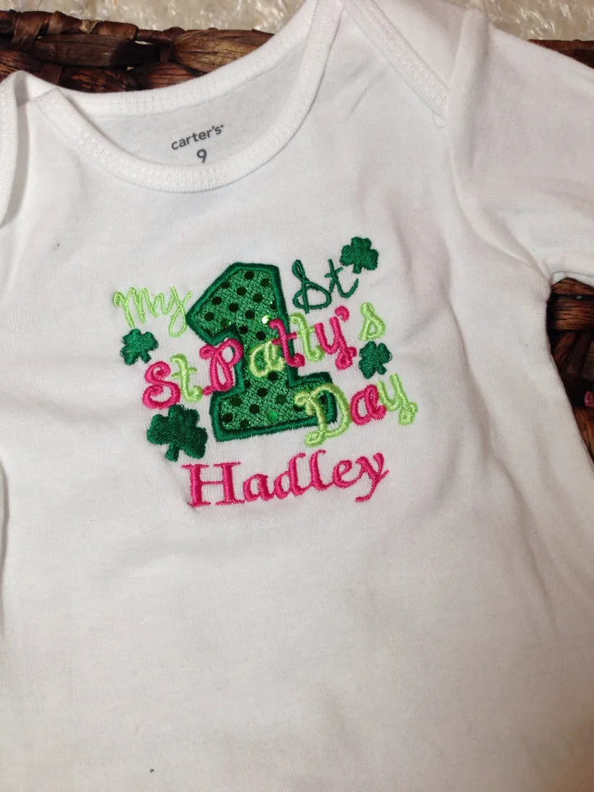 1st St. Patrick's Day shirt or bodysuit  -- My 1st St. Patty's Day shirt St. Patricks Shirt