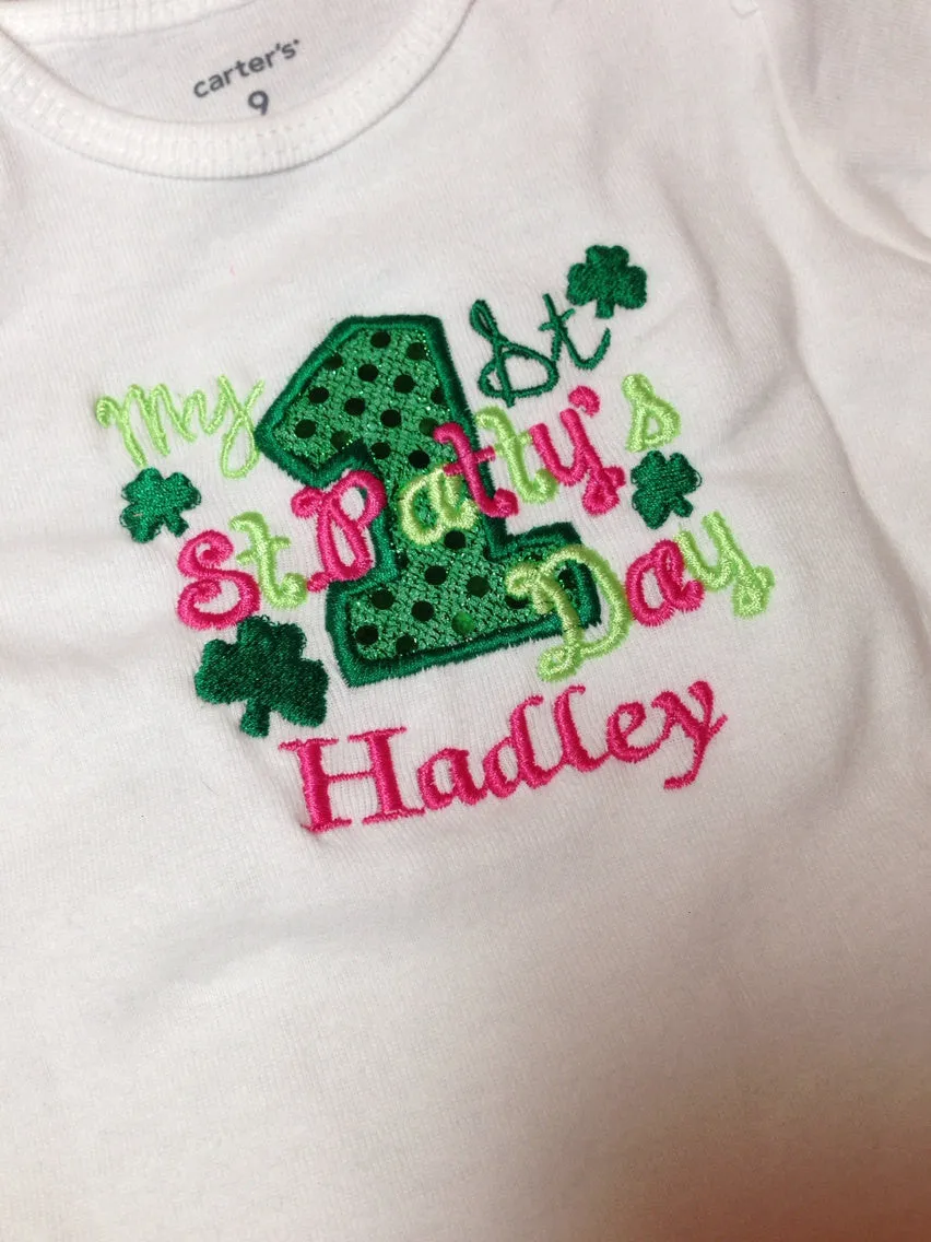 1st St. Patrick's Day shirt or bodysuit  -- My 1st St. Patty's Day shirt St. Patricks Shirt