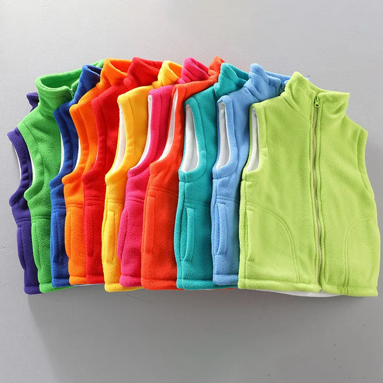 Kid Girls Boys Solid Color Vests Waistcoats Wholesale 23113015