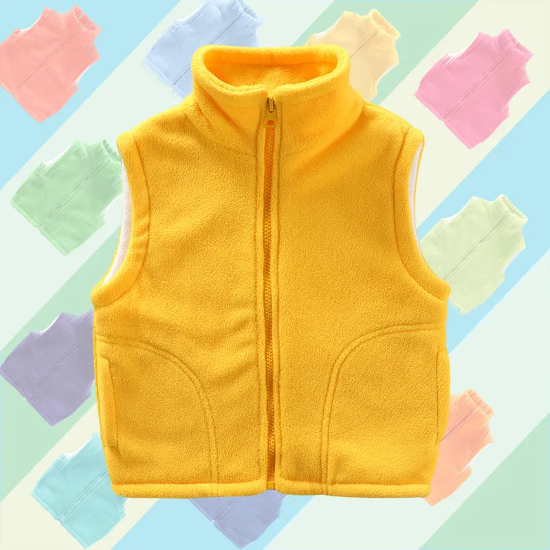 Kid Girls Boys Solid Color Vests Waistcoats Wholesale 23113015