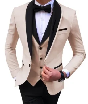 3Piece Tuxedos Wedding Groomsmen Suits