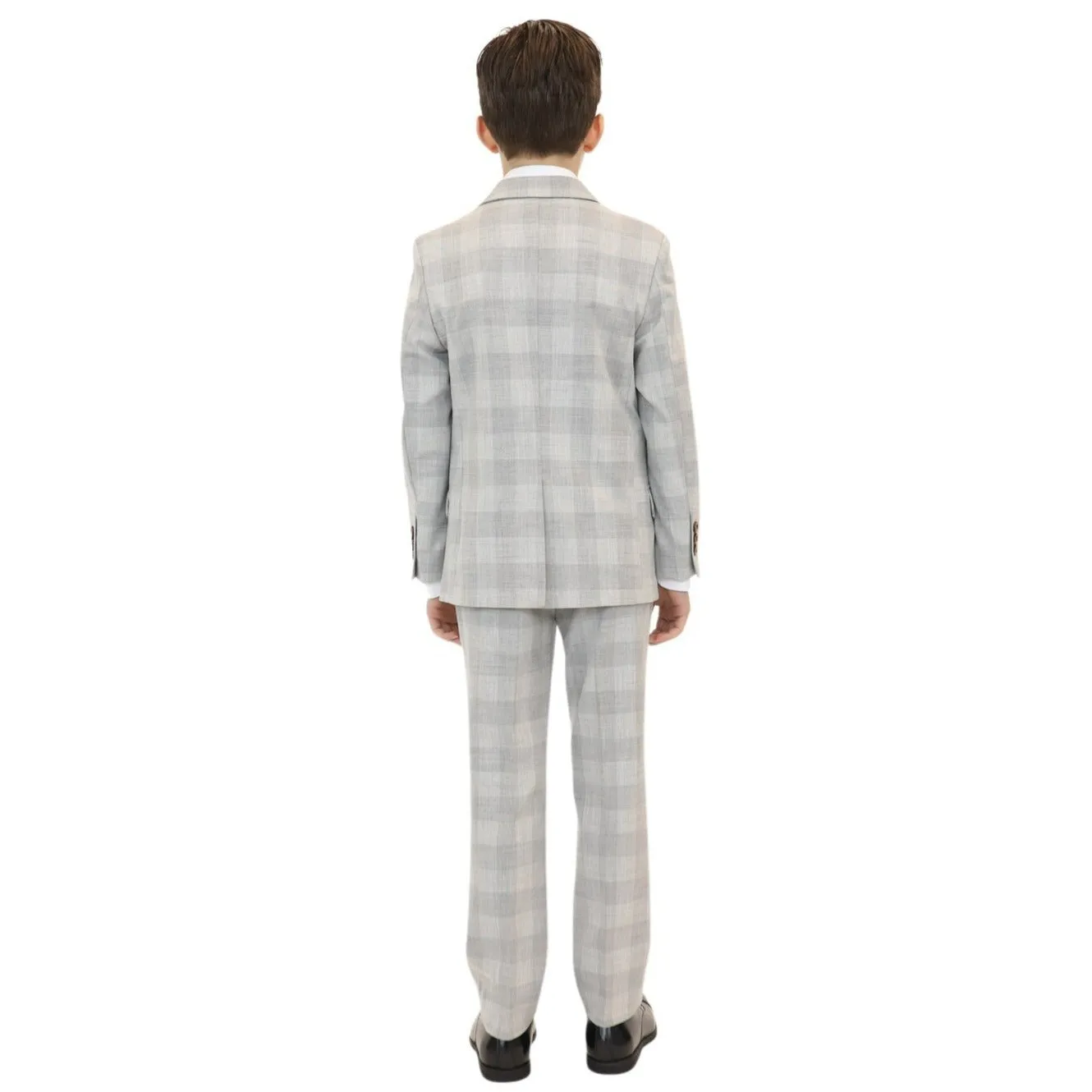 Appaman Boys 2pc Stretch Mod London Check Grey Suit _B8SSU2