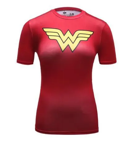 Wonder Woman Compression Short Sleeve Rash Guard