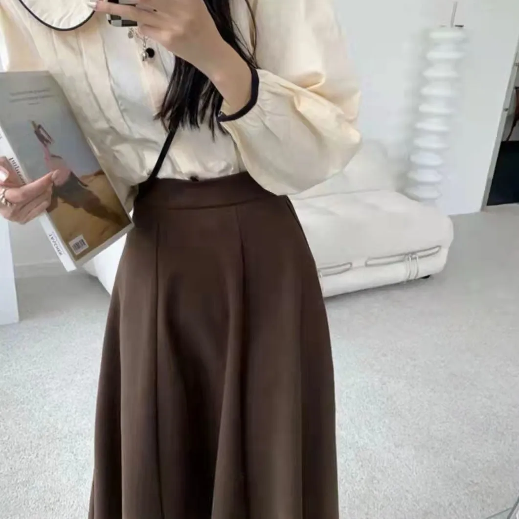 Mid-Calf Skirt With High Waist