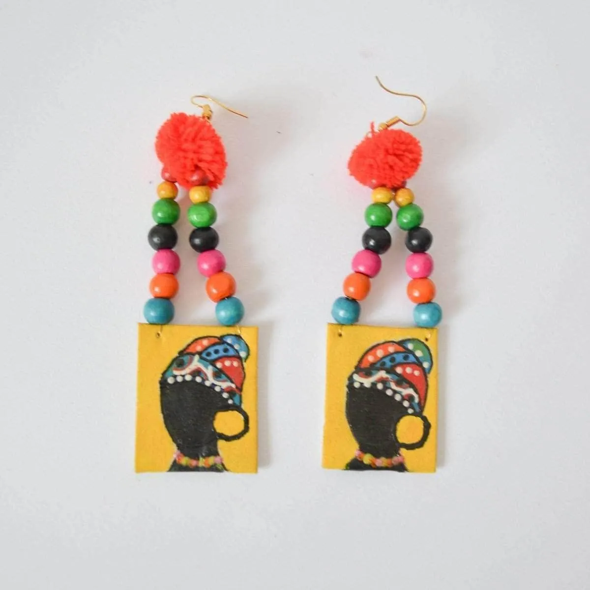 Amari Handpainted Yellow (Earrings)