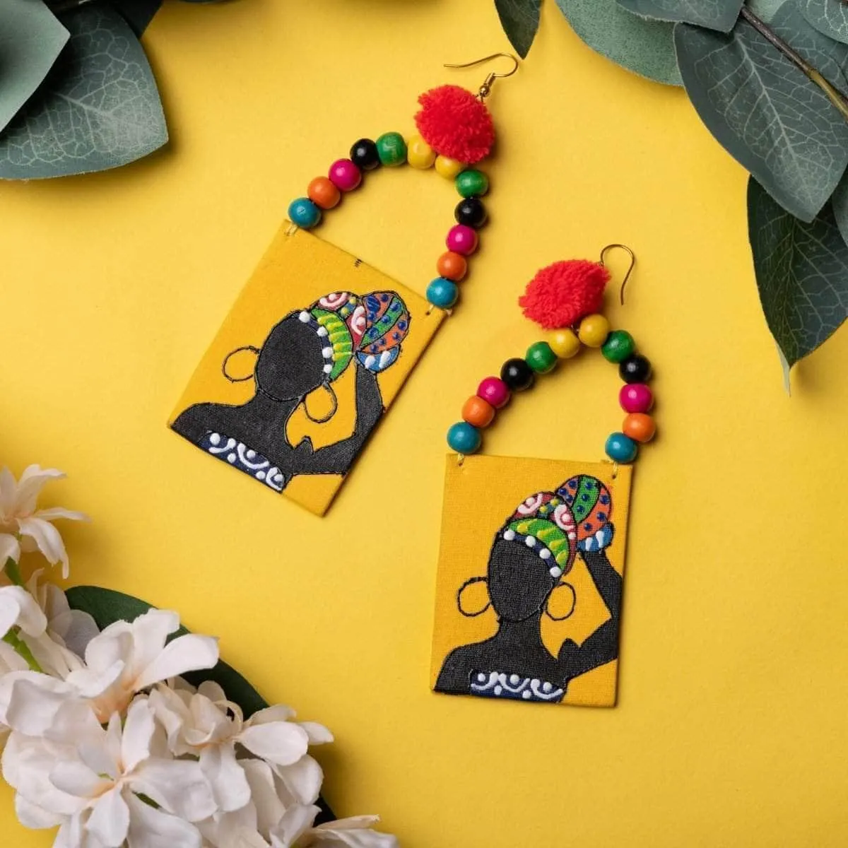 Amari Handpainted Yellow (Earrings)