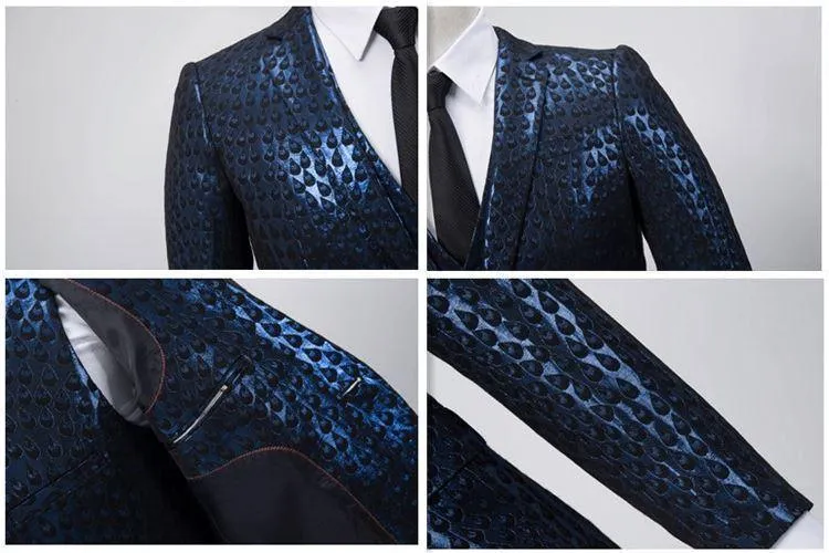 M. Jagger Jacquard Three Piece Suit