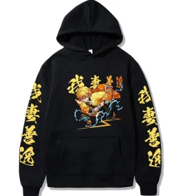 Anime Demon Slayer Hoodies Kamado Agatsuma Zenitsu Printed Y2k Plus Size