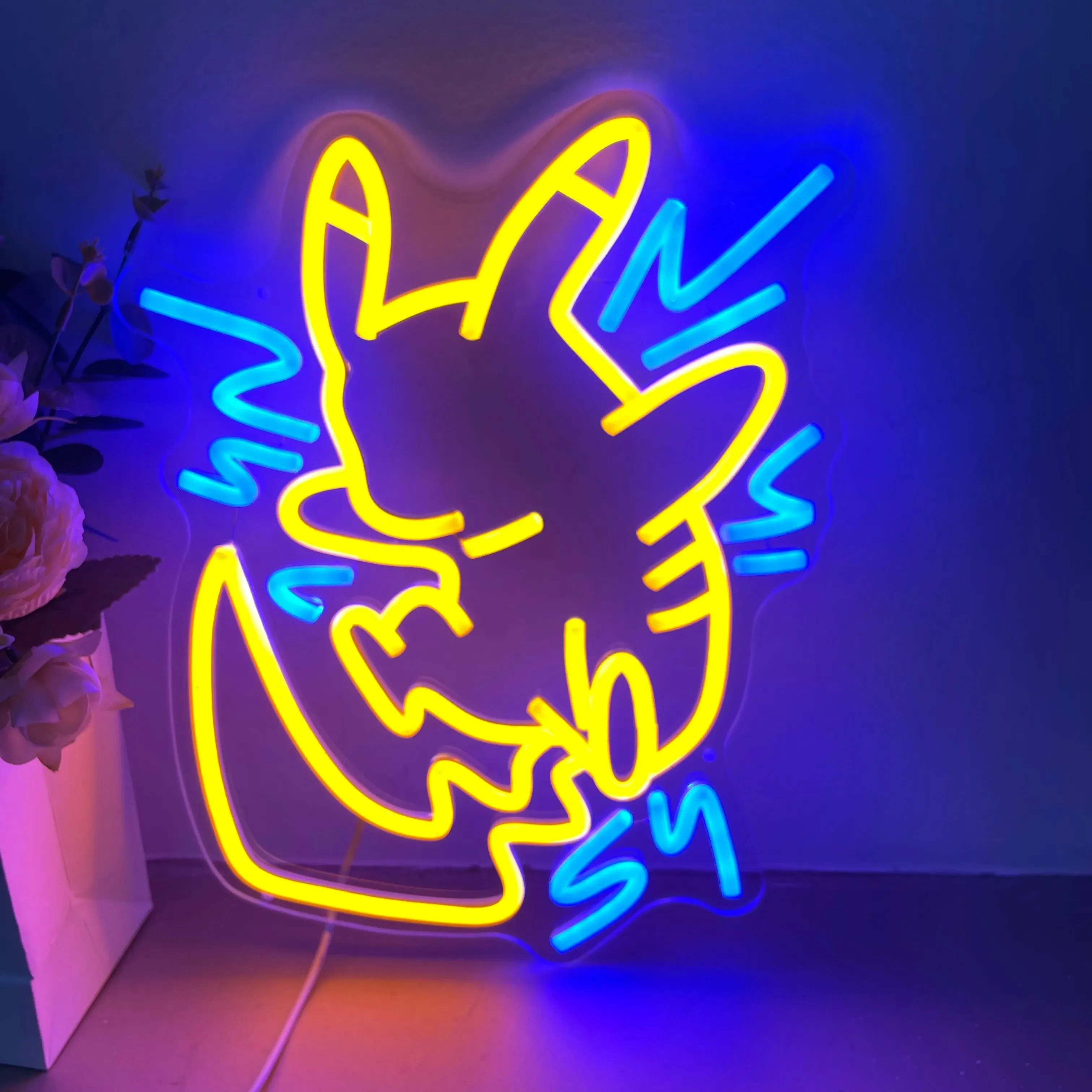 Custom Anime Pikachu Pokemon Neon Sign: A Cute Cartoon for Bars, Clubs, or Home Decor; Personalized Gift for Kids, Bedroom Night Lamp, and Game Room Lights