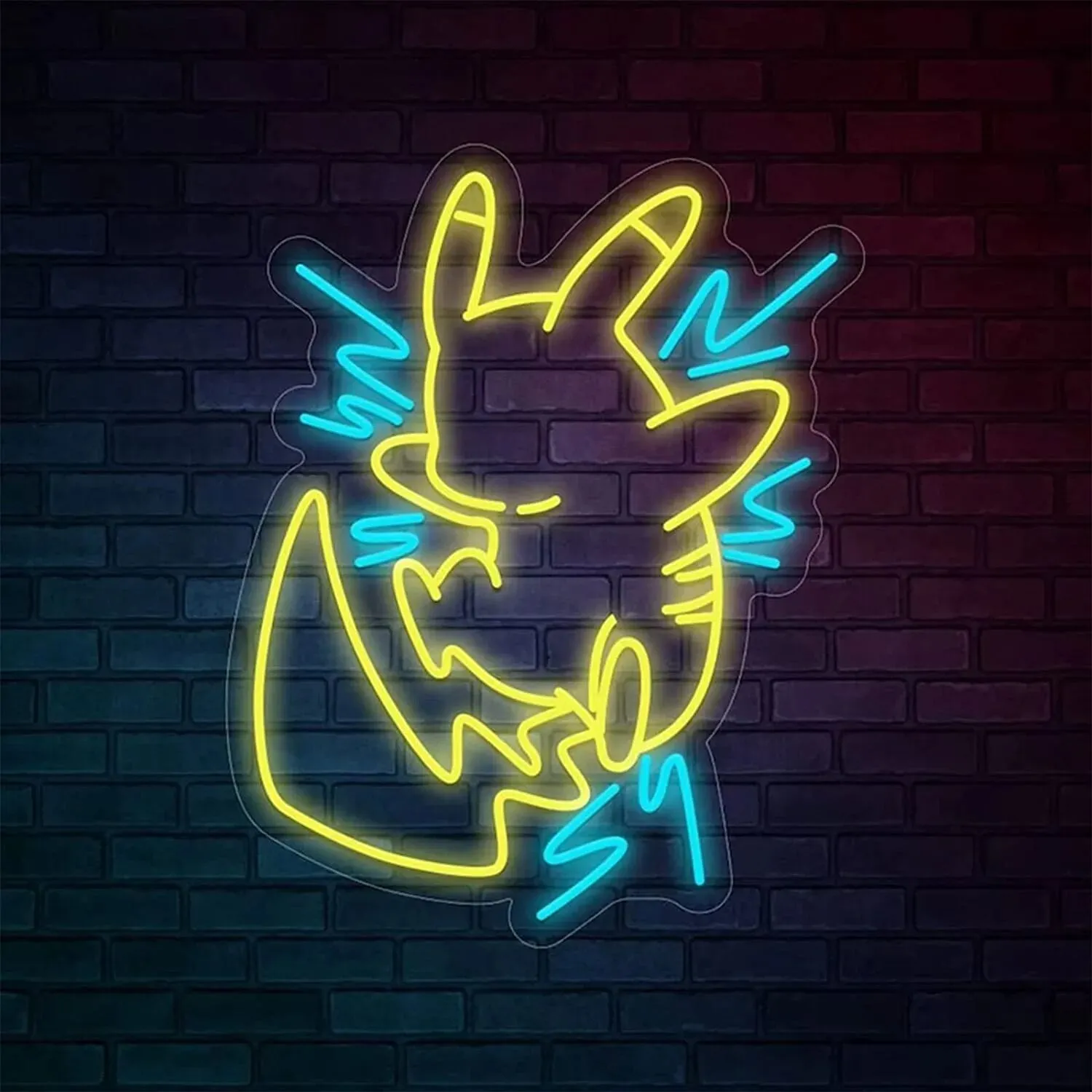 Custom Anime Pikachu Pokemon Neon Sign: A Cute Cartoon for Bars, Clubs, or Home Decor; Personalized Gift for Kids, Bedroom Night Lamp, and Game Room Lights