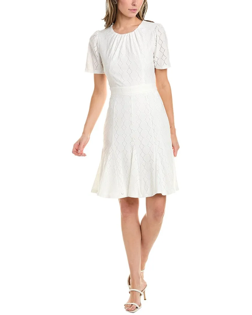 London Times Eyelet Mini Dress