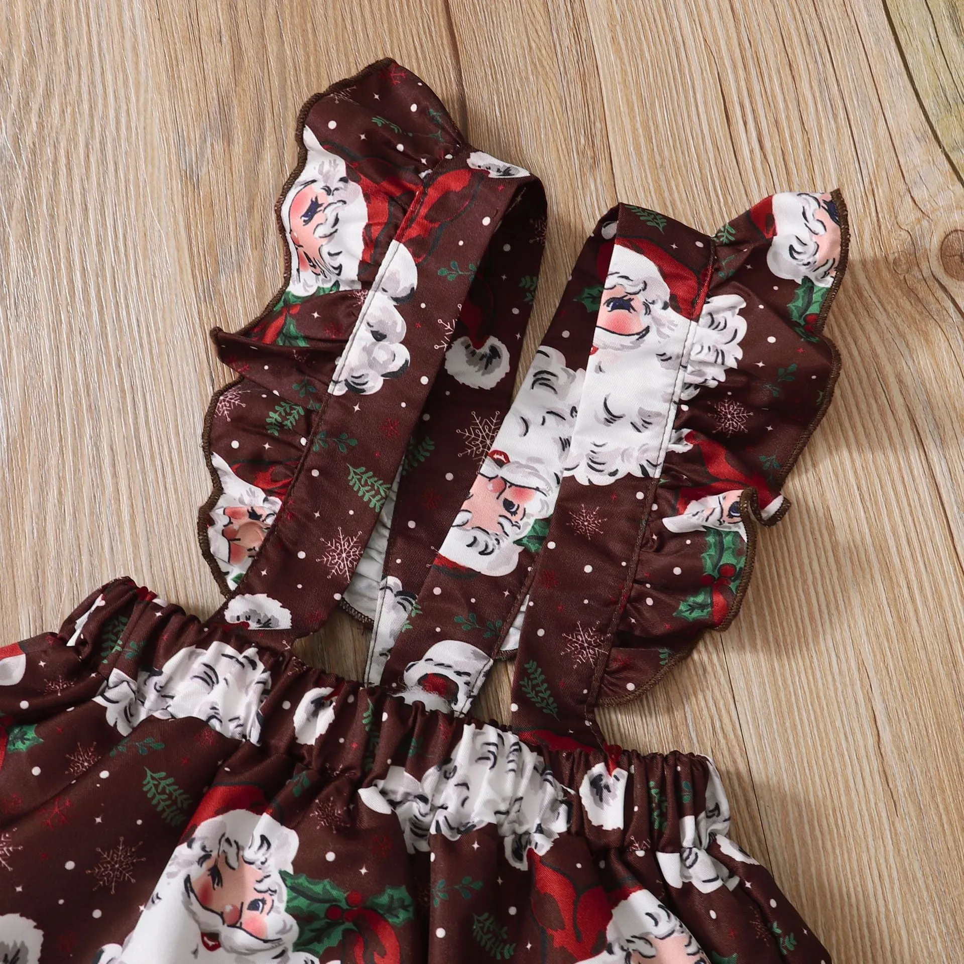 2 Pieces Set Baby Girls Christmas Solid Color Print Rompers And Cartoon Dresses Wholesale 23101525