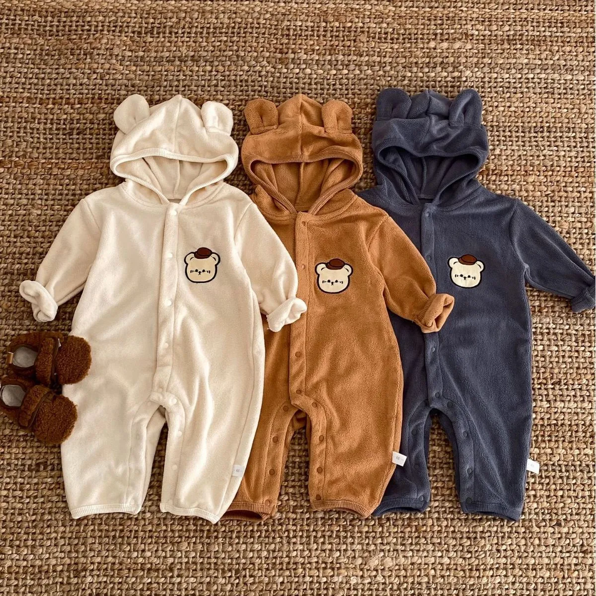 Baby Girls Boys Solid Color Cartoon Jumpsuits Wholesale 23101974