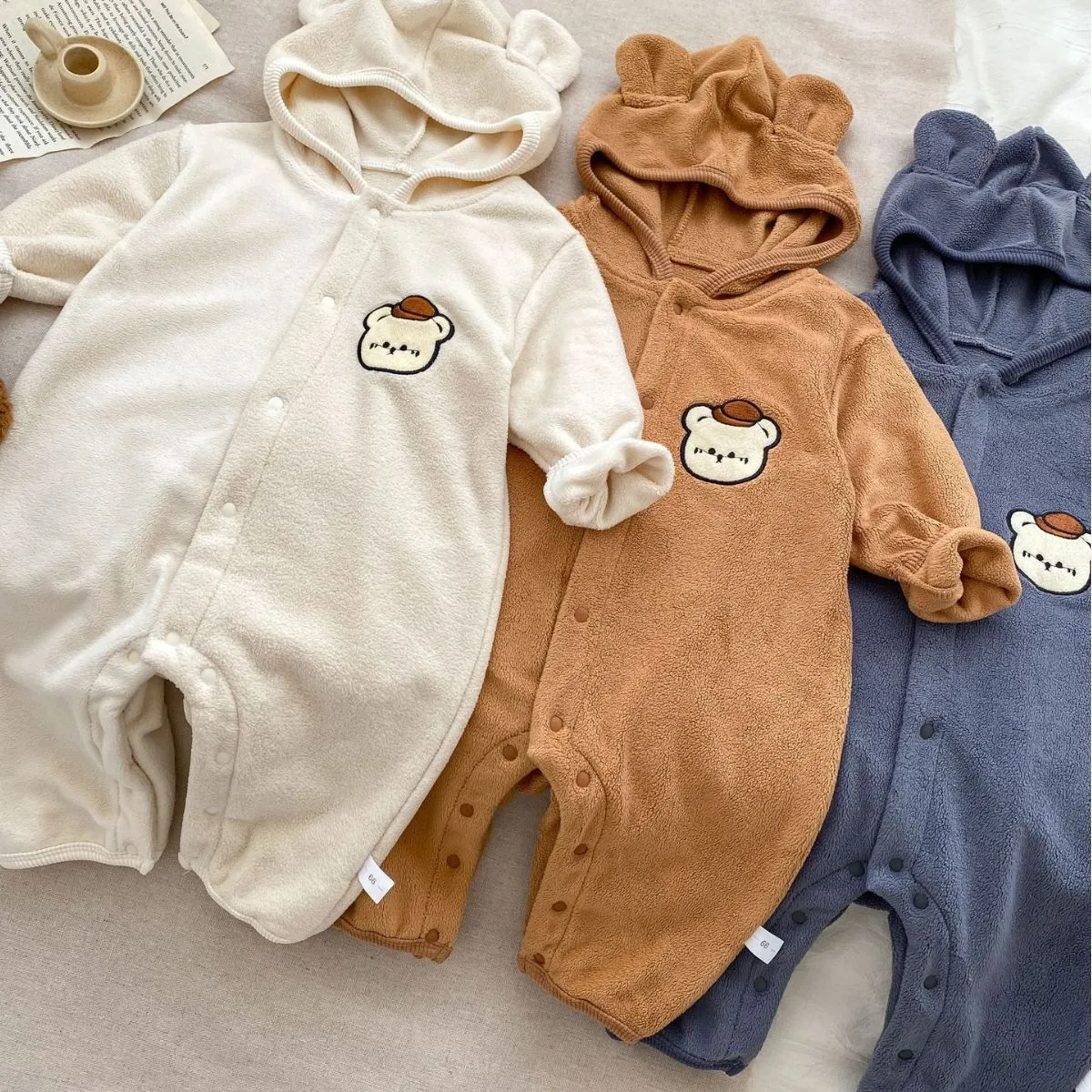 Baby Girls Boys Solid Color Cartoon Jumpsuits Wholesale 23101974