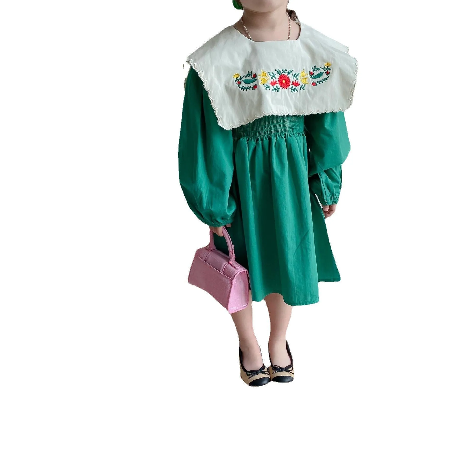 Baby Kid Girls Flower Embroidered Dresses