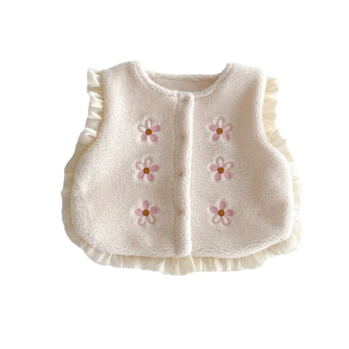 Baby Kid Girls Flower Embroidered Vests Waistcoats Wholesale 231019177