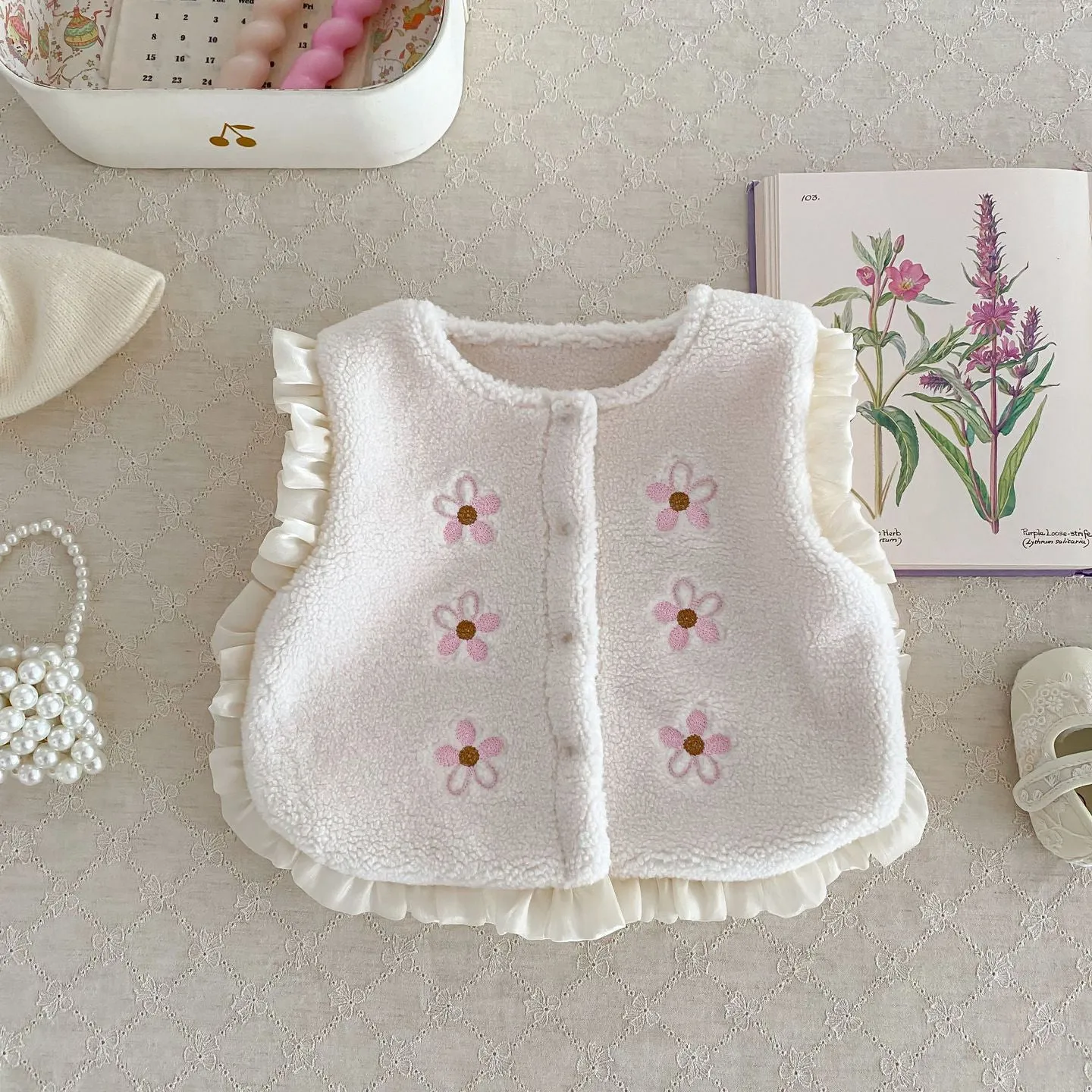 Baby Kid Girls Flower Embroidered Vests Waistcoats Wholesale 231019177