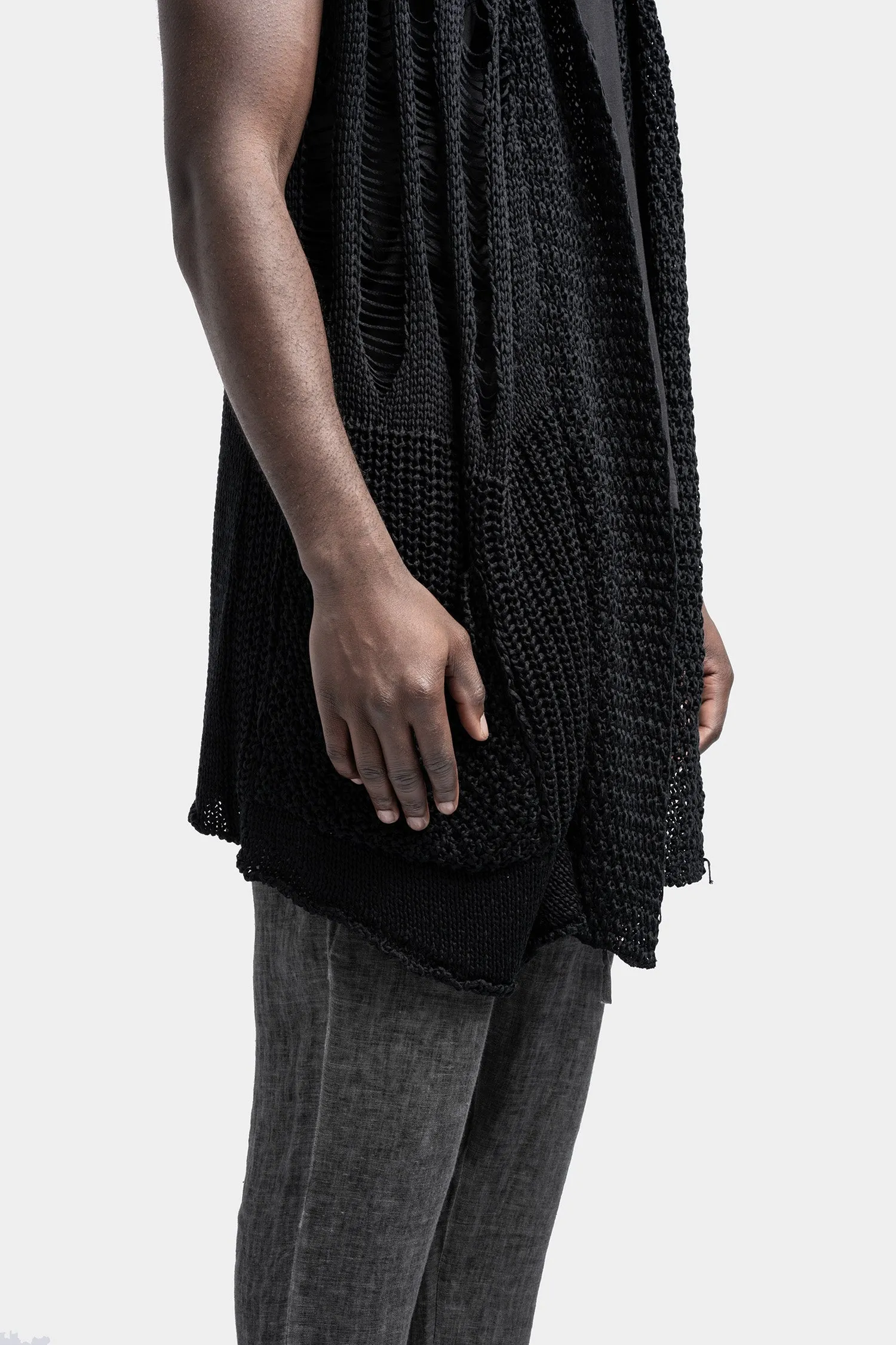 Open knit vest