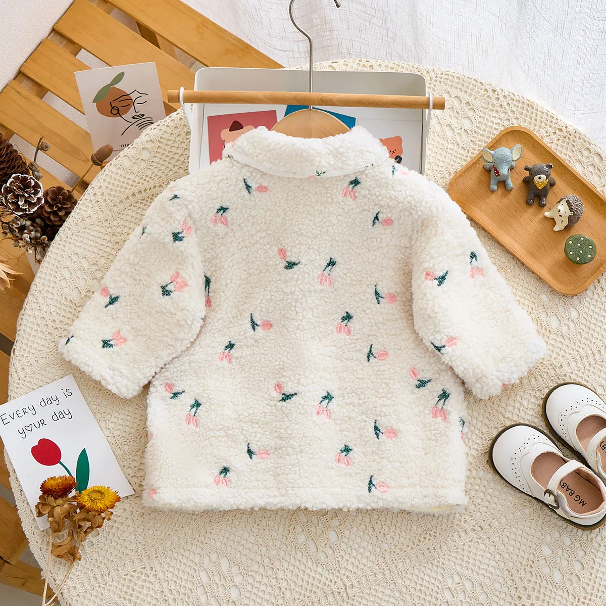 Baby Kid Girls Flower Embroidered Jackets Outwears Wholesale 231019126