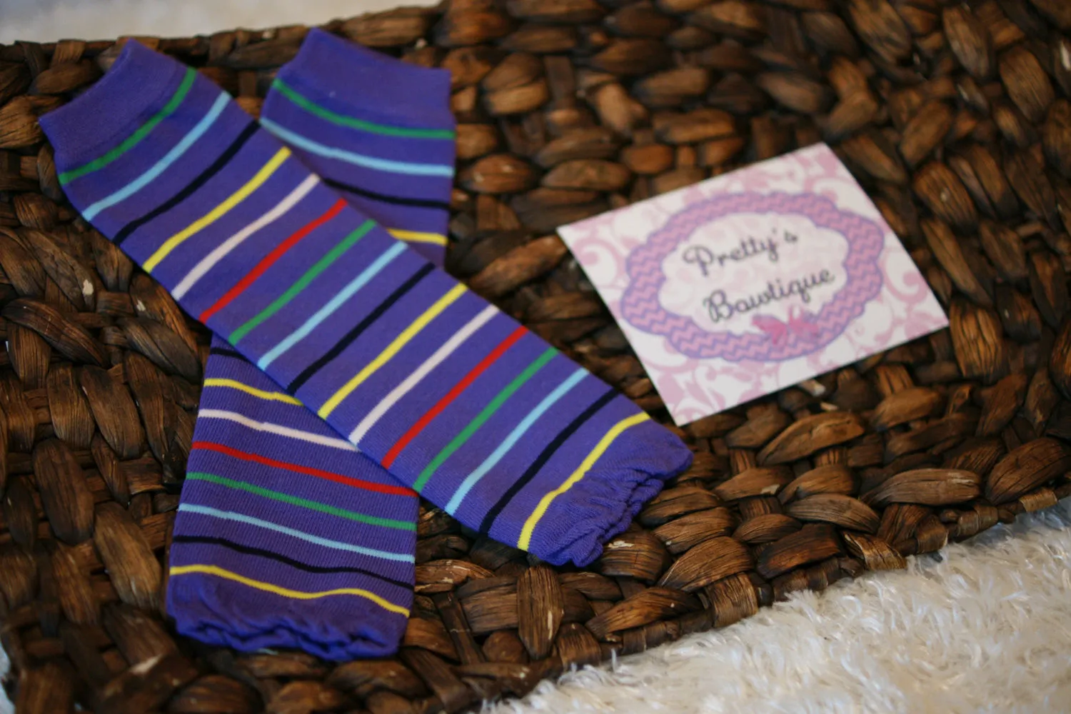 Baby legs Leg Warmers-Baby leg warmers/Photo Prop Purple mulit color stripe