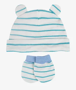 Baby Mittens & Cap Set - Stripes