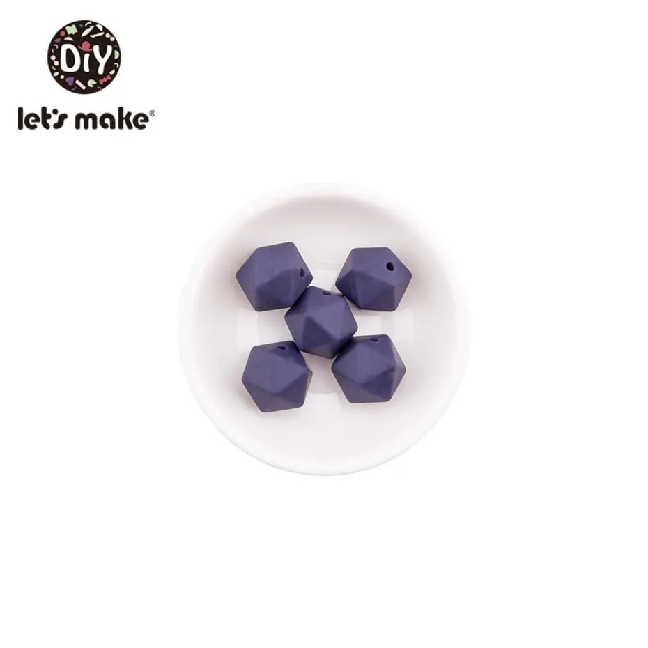 Let's Make 10pc 14mm Silicone Beads Hexagon Bpa Free Silicone Teether Diy Teething Toy Baby Chewable Accessories Baby Teether