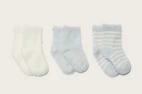 Barefoot Dreams - Infant Sock Set in Blue/Pearl