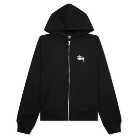 Basic Stussy Zip Hood - Black