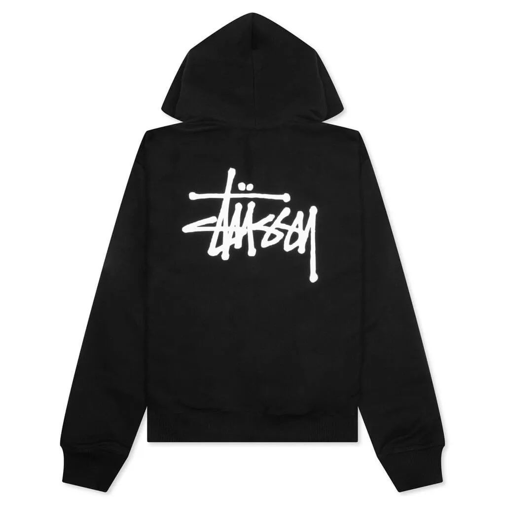 Basic Stussy Zip Hood - Black