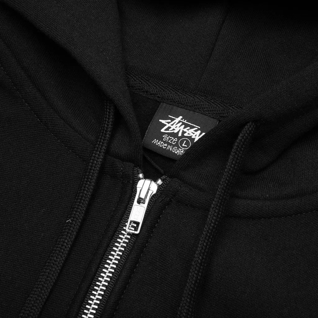 Basic Stussy Zip Hood - Black