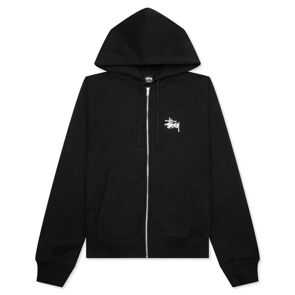 Basic Stussy Zip Hood - Black