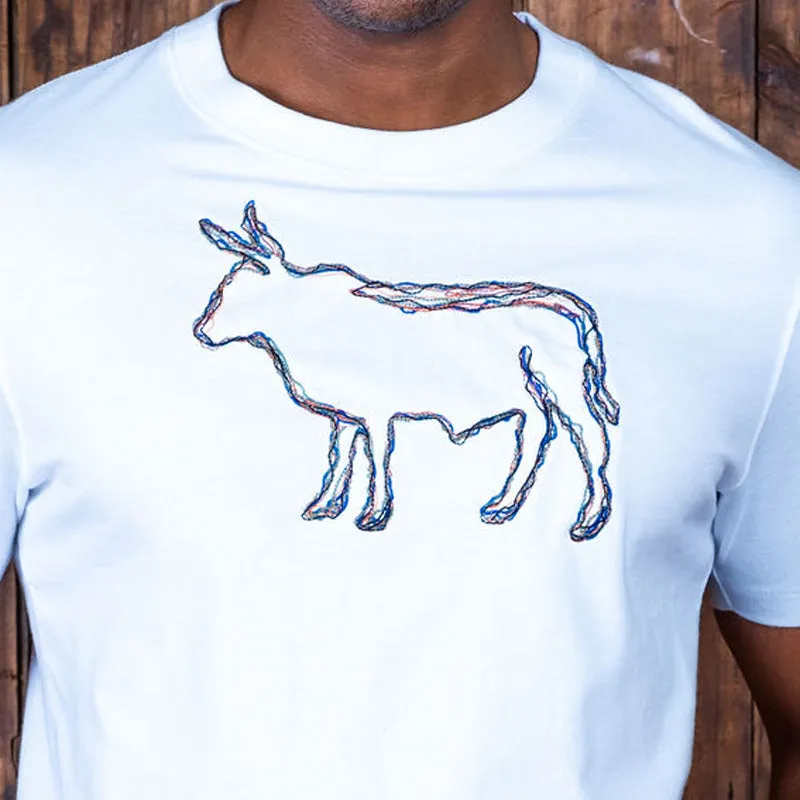 Squiggle Outline Nguni Crew Tee Pelican