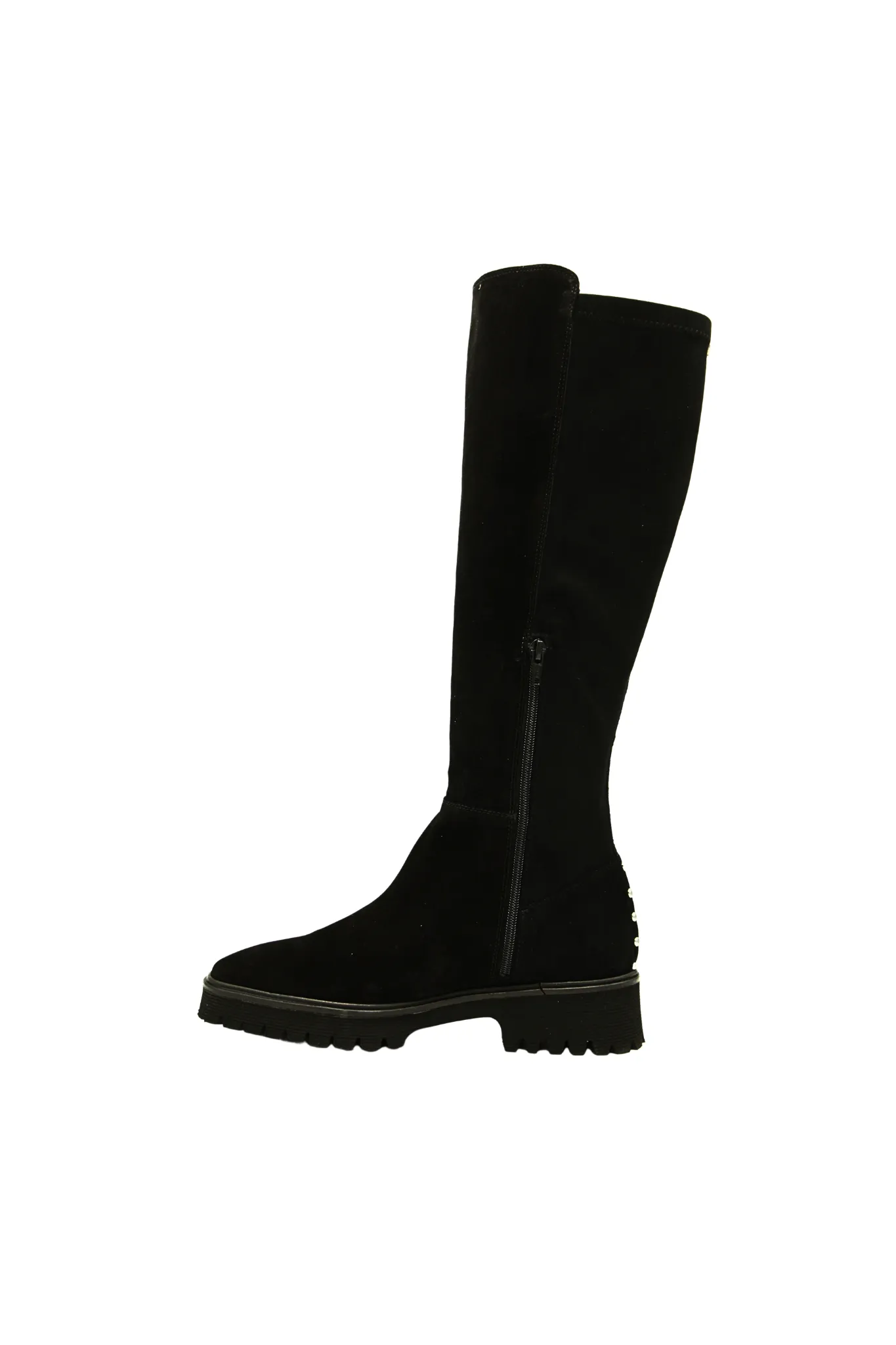 Pedro Miralles Black Suede and Stretch  Knee Boot