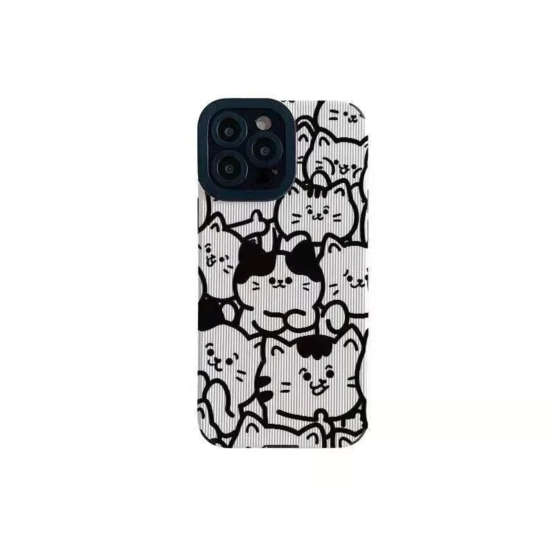 Cute White Funny Cat Phone Case Cover for iPhone 14, 13 Pro Max, 12, 11, X, XS, XR, 8 Plus, 7, 6, Mini