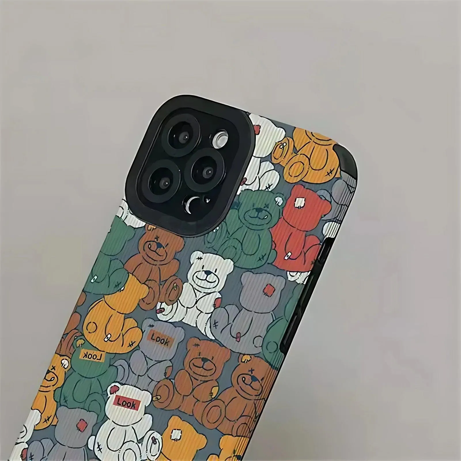 Cute Cartoon Colored Bears Phone Case for iPhone 6, SE, 7, 8, X, XR, XS, 11, 12, 13, 14, Pro Max, and Mini - Protective Cover