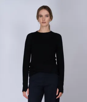 Black Merino Active Training Long-Sleeve TOP