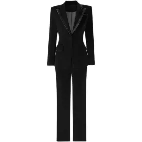 Black Velvet Pantsuit