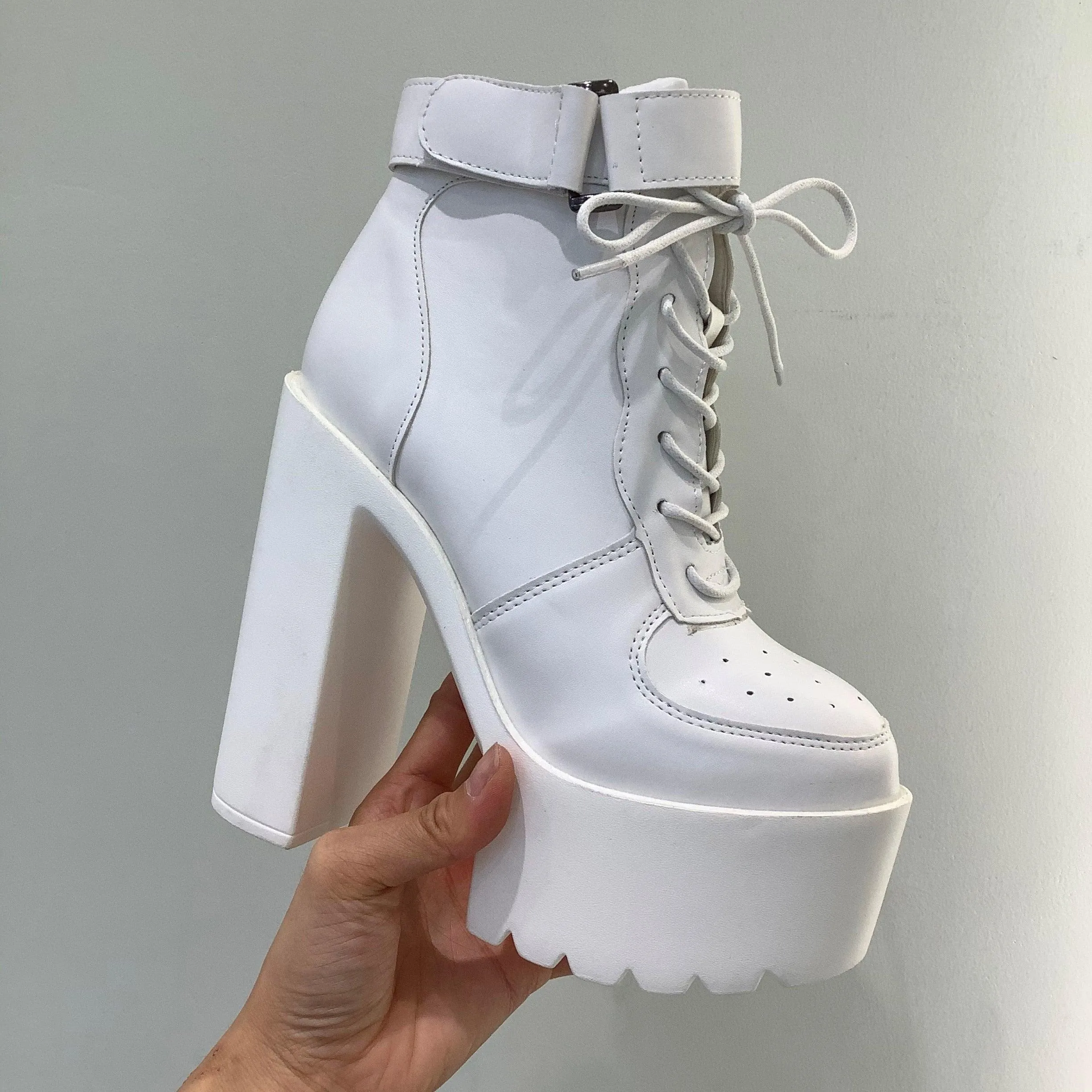 Platform Heel Sneaker Boots