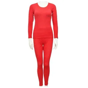 Body Warmer Thermal Suit | Women's Thermal Body Warmer | Strechable Thermal Body Warmer- Red