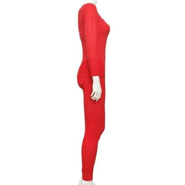 Body Warmer Thermal Suit | Women's Thermal Body Warmer | Strechable Thermal Body Warmer- Red