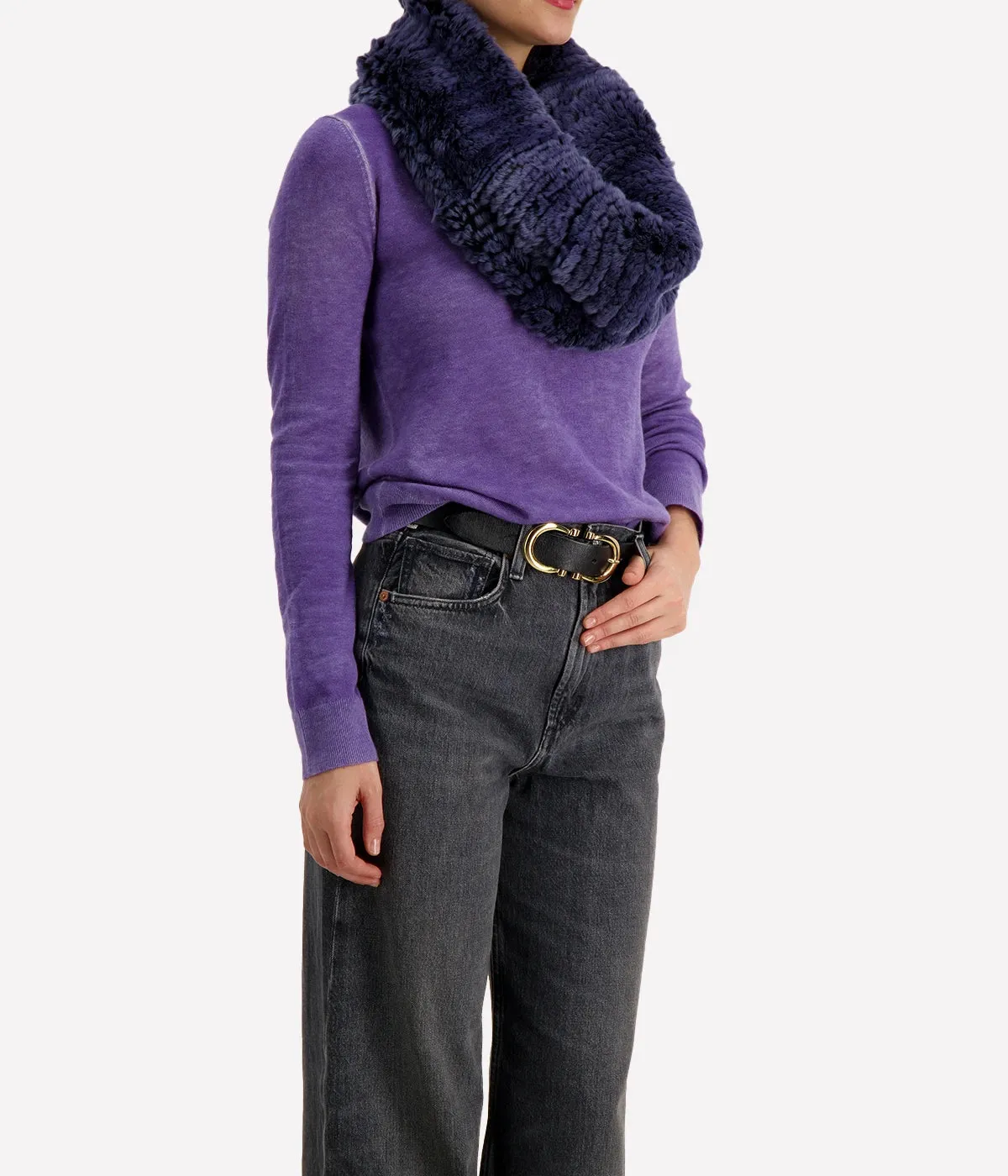 Rex Rabbit Funnel Scarf in Indigo