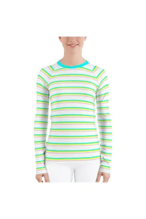 Bright Stripe Women's Rash Guard