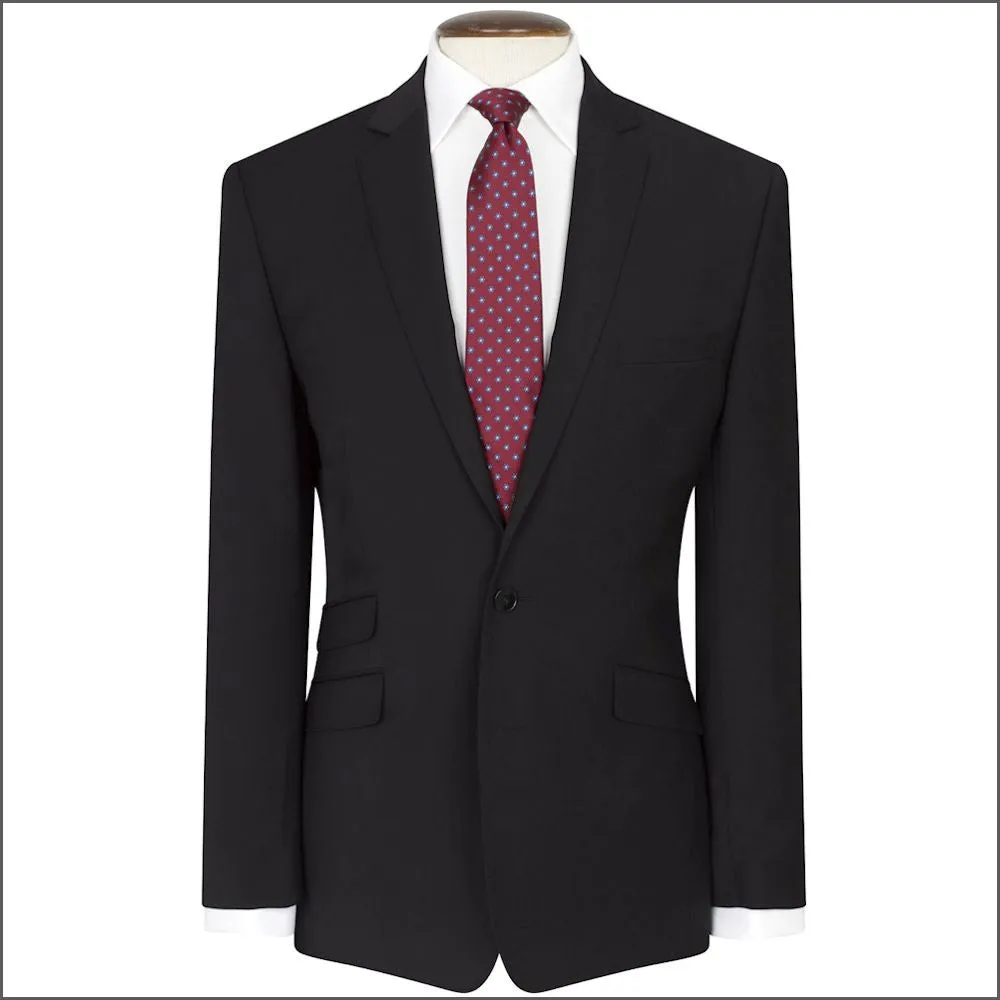 Brook Taverner Cassino Black Fashion Fit Washable Crease Resistant Suit***