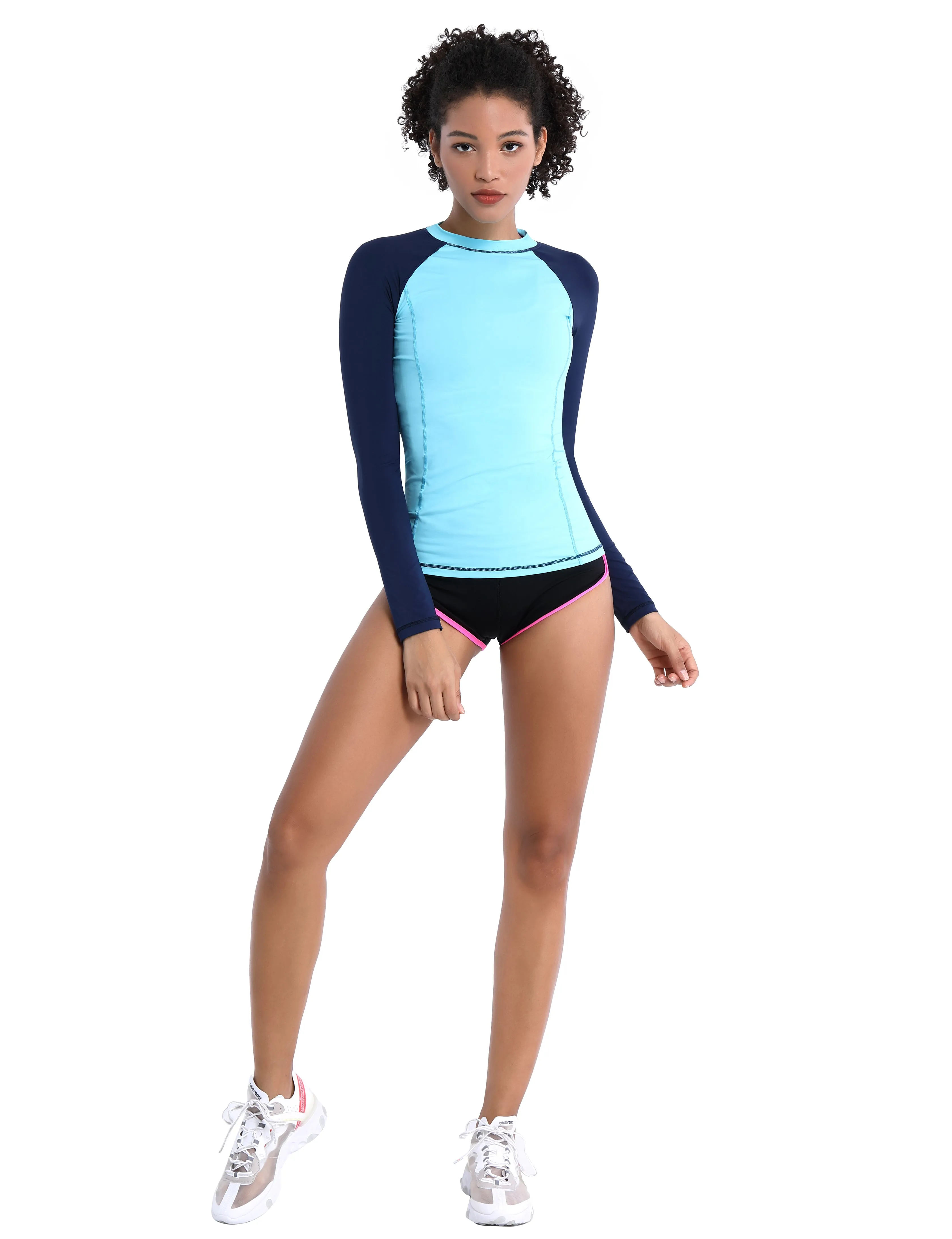 BUBBLELIME 84P/16S Long Sleeve Rashguard for Women Mix Color