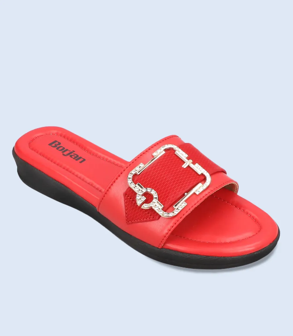 BW9197-RED-Women Casual Slipper