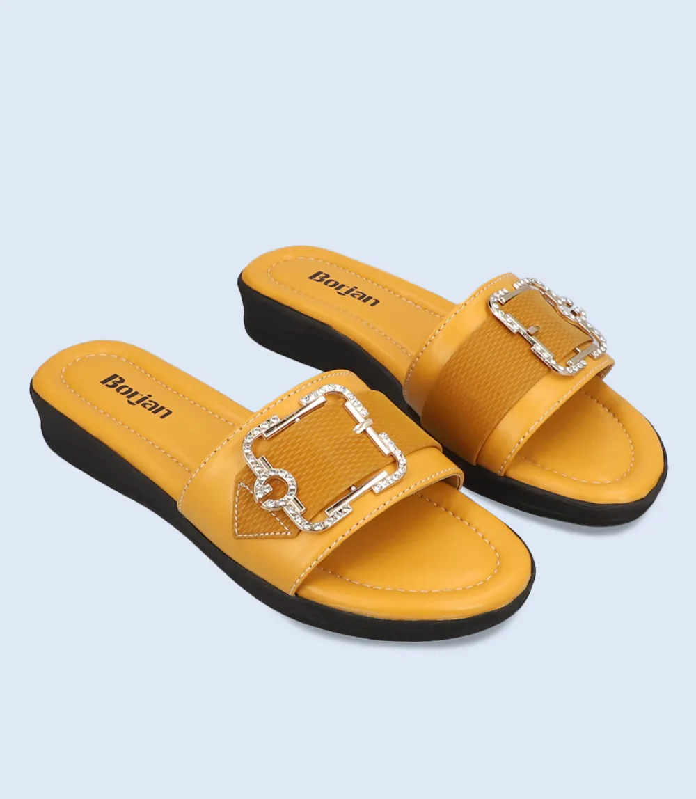 BW9197-MUSTARD-Women Casual Slipper