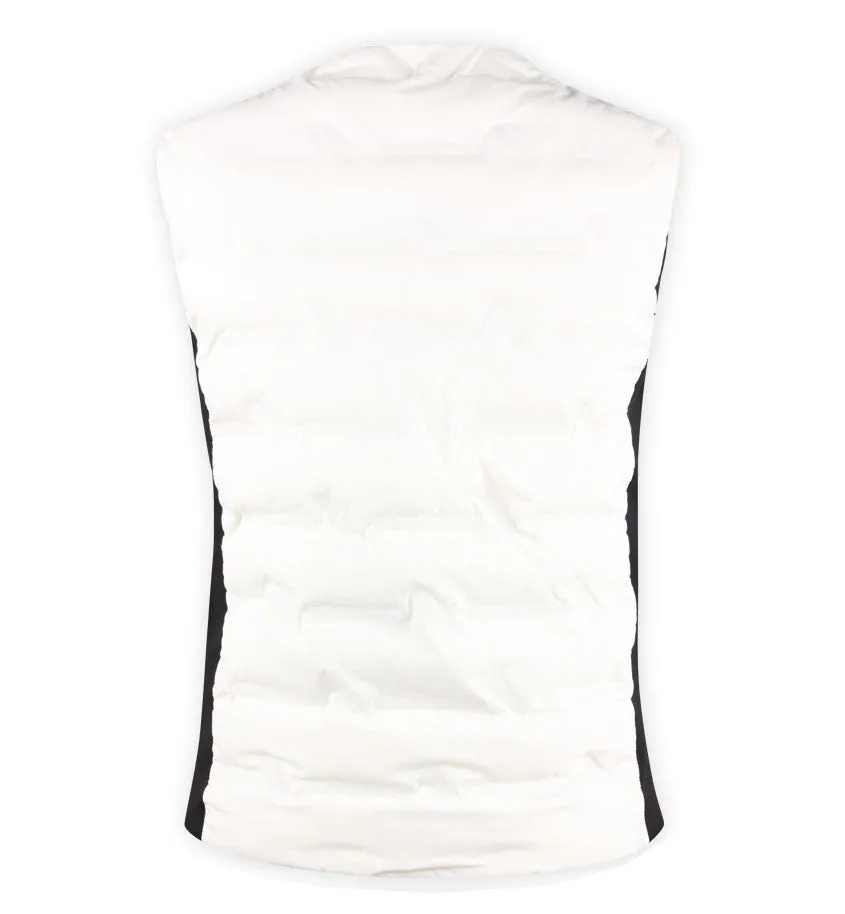 White Contrast Golfwear Vests Zipup Waistcoats Puffer Warm Winter Stylish Mens Korean Style Outdoor Wellon