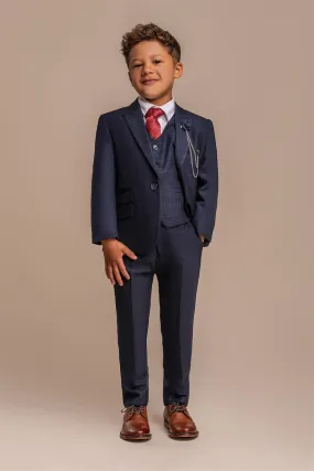 Caridi Navy Boys Three Piece Suit