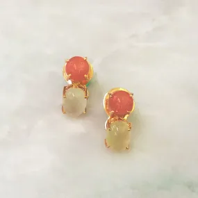 Carnelian & Prehnite Separates Earrings